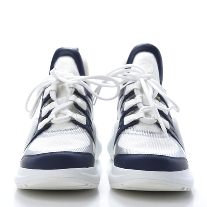 Louis Vuitton Calfskin Technical Nylon LV Archlight Sneaker 41 White Blue Pink 2 of 7