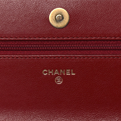 Chanel Lambskin Quilted Infinity Wallet On Chain WOC Burgundy 6 of 13
