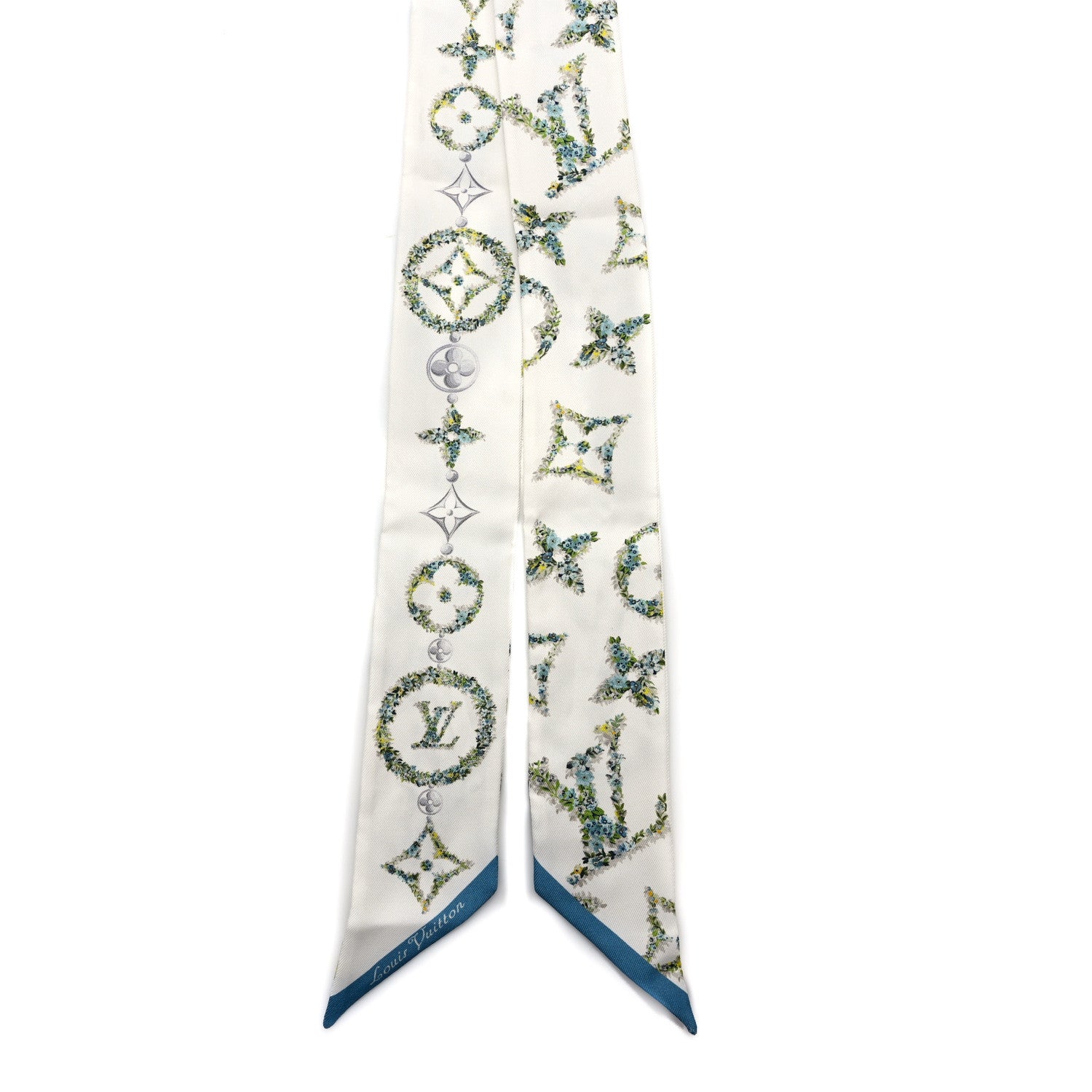 Louis Vuitton Silk Monogram Flowers BB Bandeau Blue 2 of 4