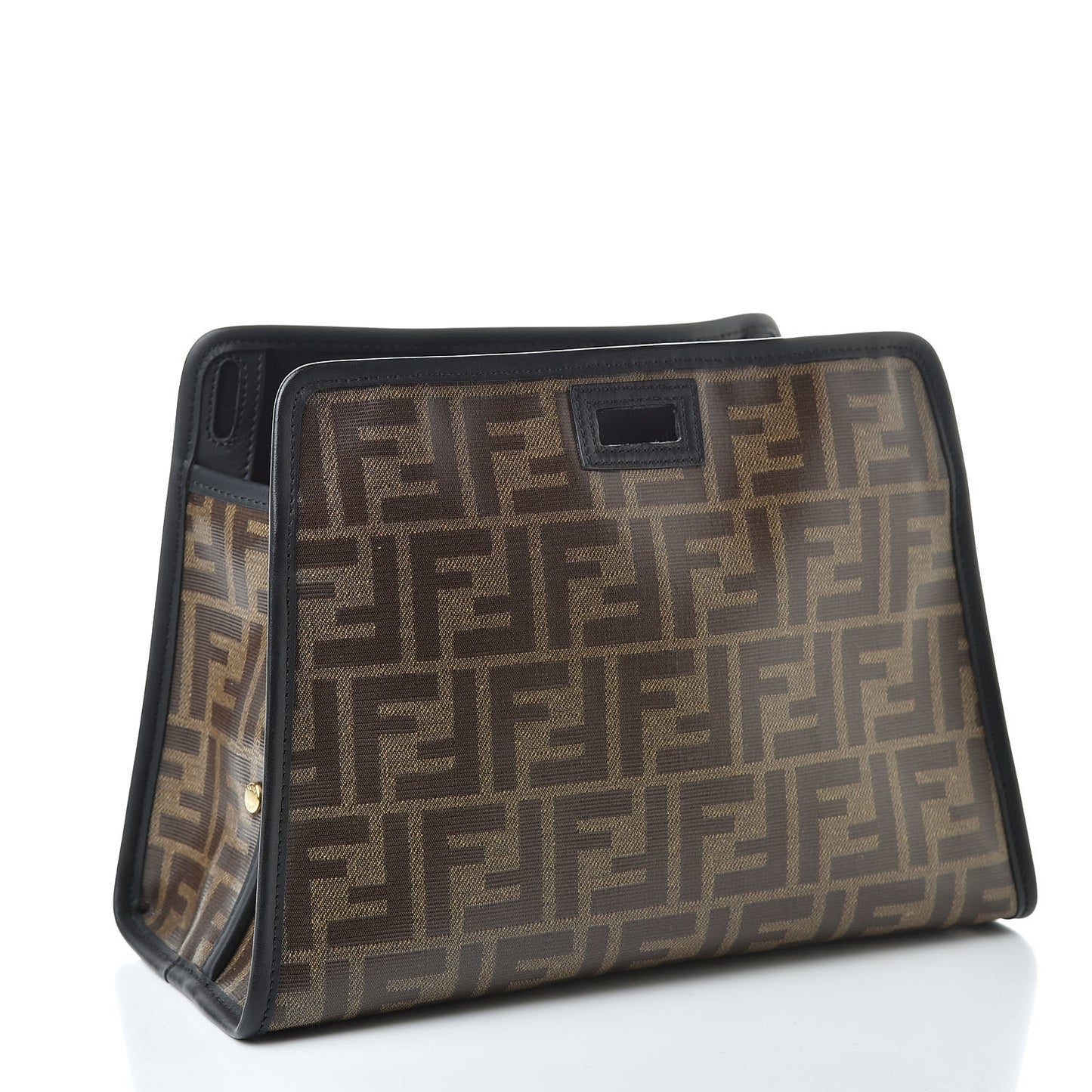 Glazed Fabric Vitello Century FF 1974 Stamp Patch Mini Peekaboo Defender Cover Mogano Panna Black