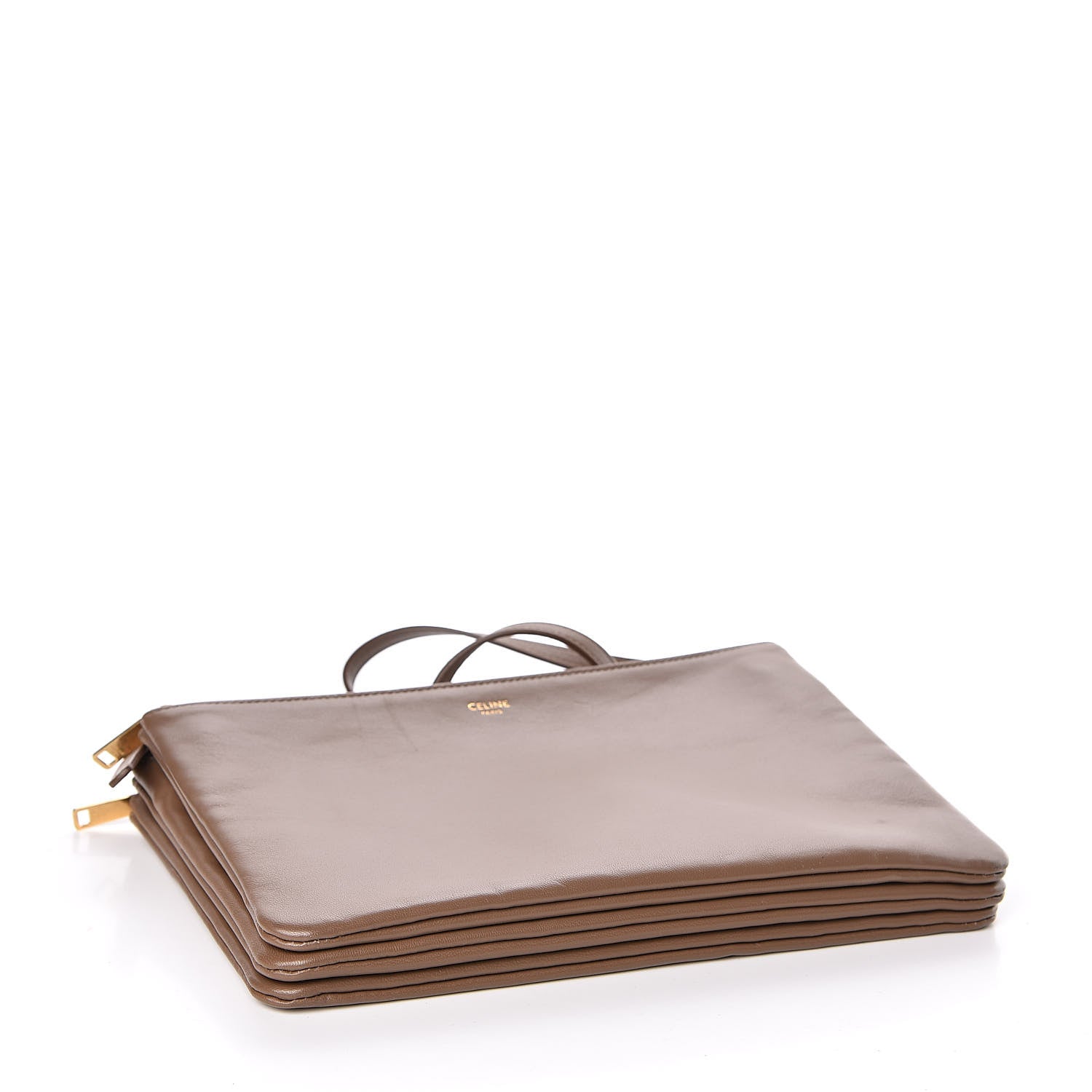 Celine Lambskin Large Trio Crossbody Bag Camel 4 of 11