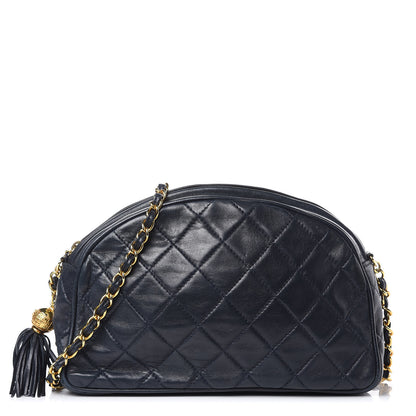 Chanel Lambskin Quilted Tassel Camera Case Navy 1 of 11