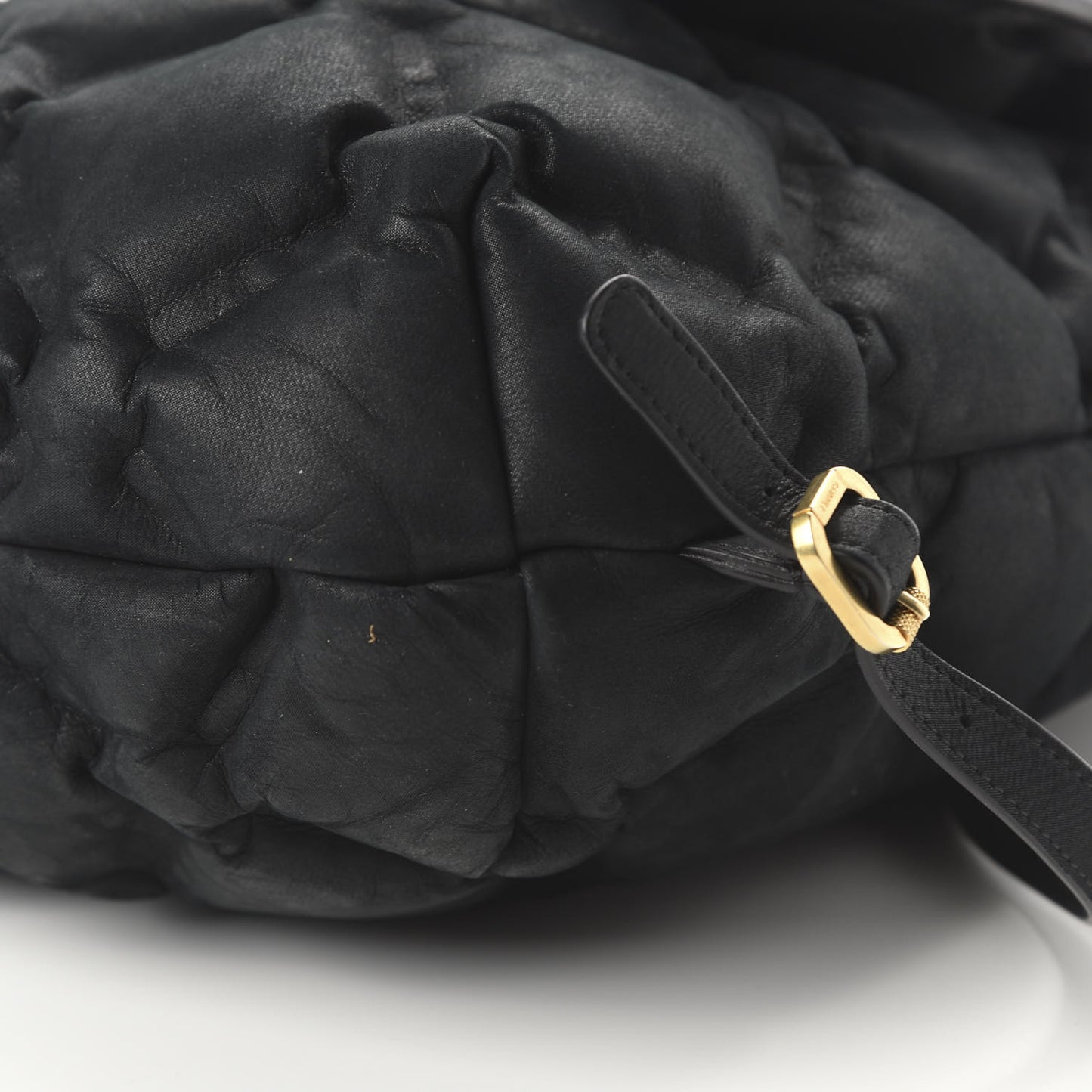 Iridescent Calfskin Quilted Chesterfield Backpack Black