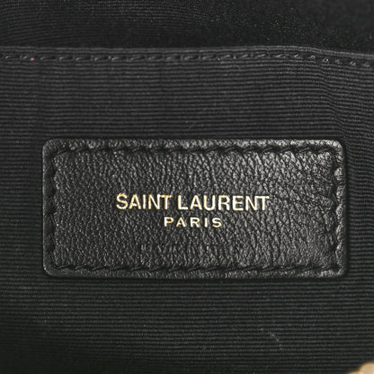Saint Laurent Calfskin Matelasse Chevron Monogram A5 Wristlet Black 6 of 9