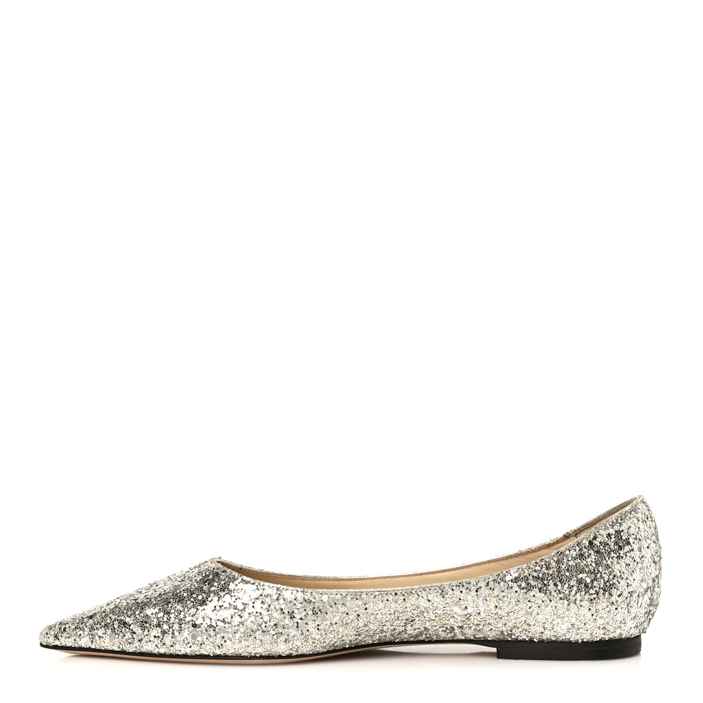 Galaxy Glitter Mesh Love Flats 36 Silver Sparks