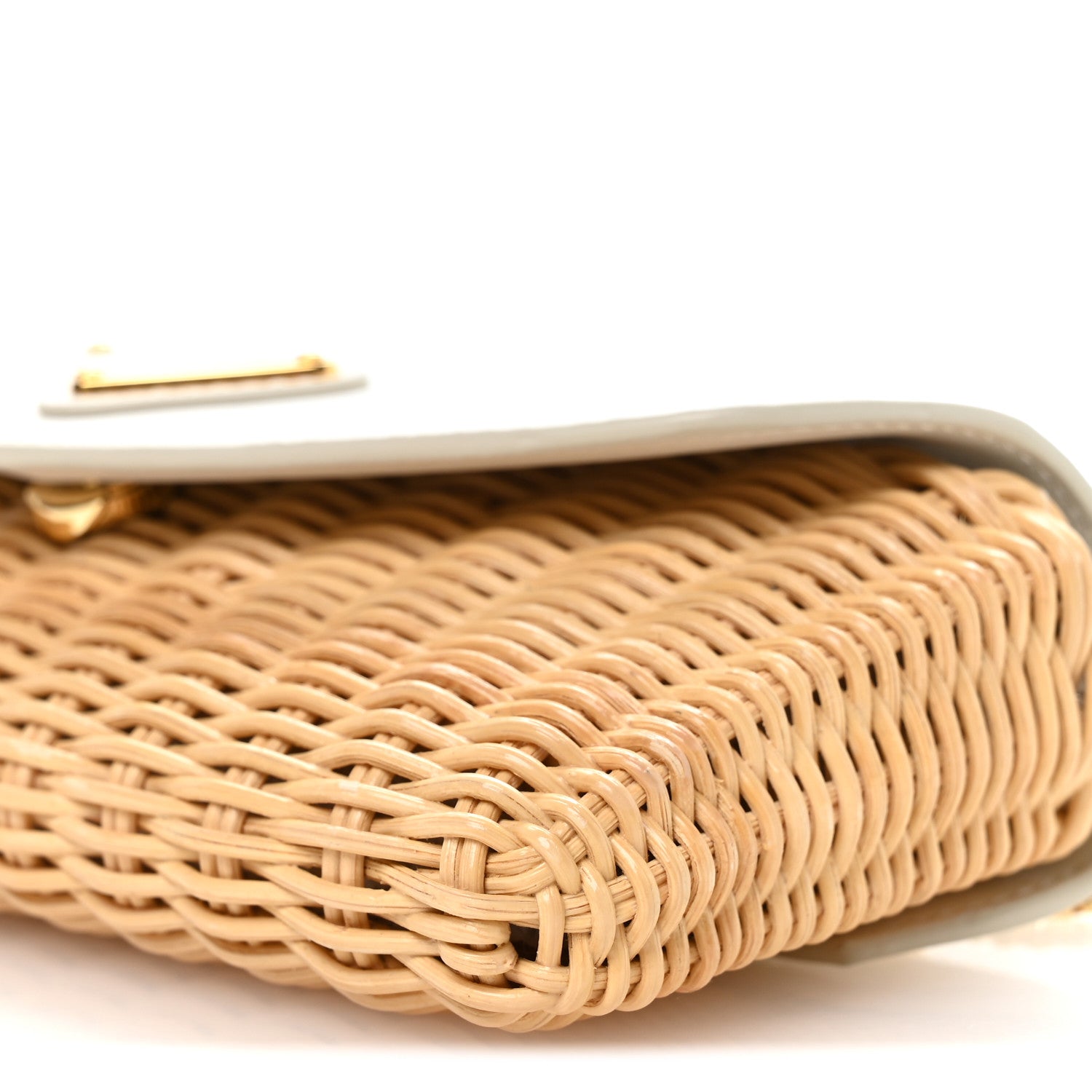 Prada Midollino City Calfskin Mini Bag Naturale White 10 of 11