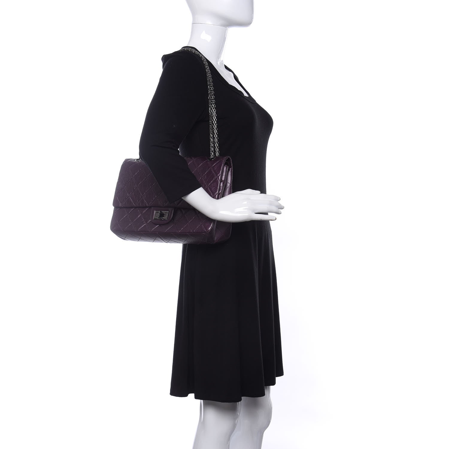Chanel Aged Calfskin Quilted 2.55 Reissue 227 Flap Dark Purple 2 of 10