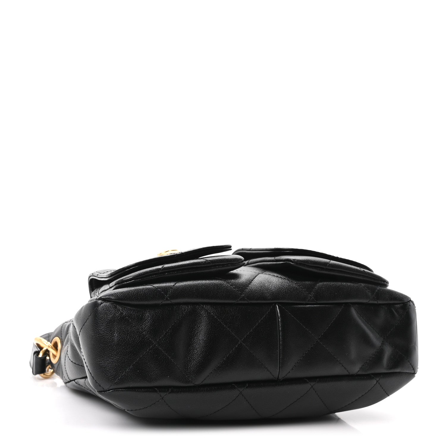 Chanel Shiny Calfskin Quilted Small Supple Twins Hobo Bag Black 4 of 10