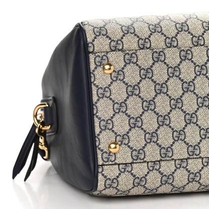 Gucci GG Supreme Monogram Medium Boston Beige Blue 10 of 11
