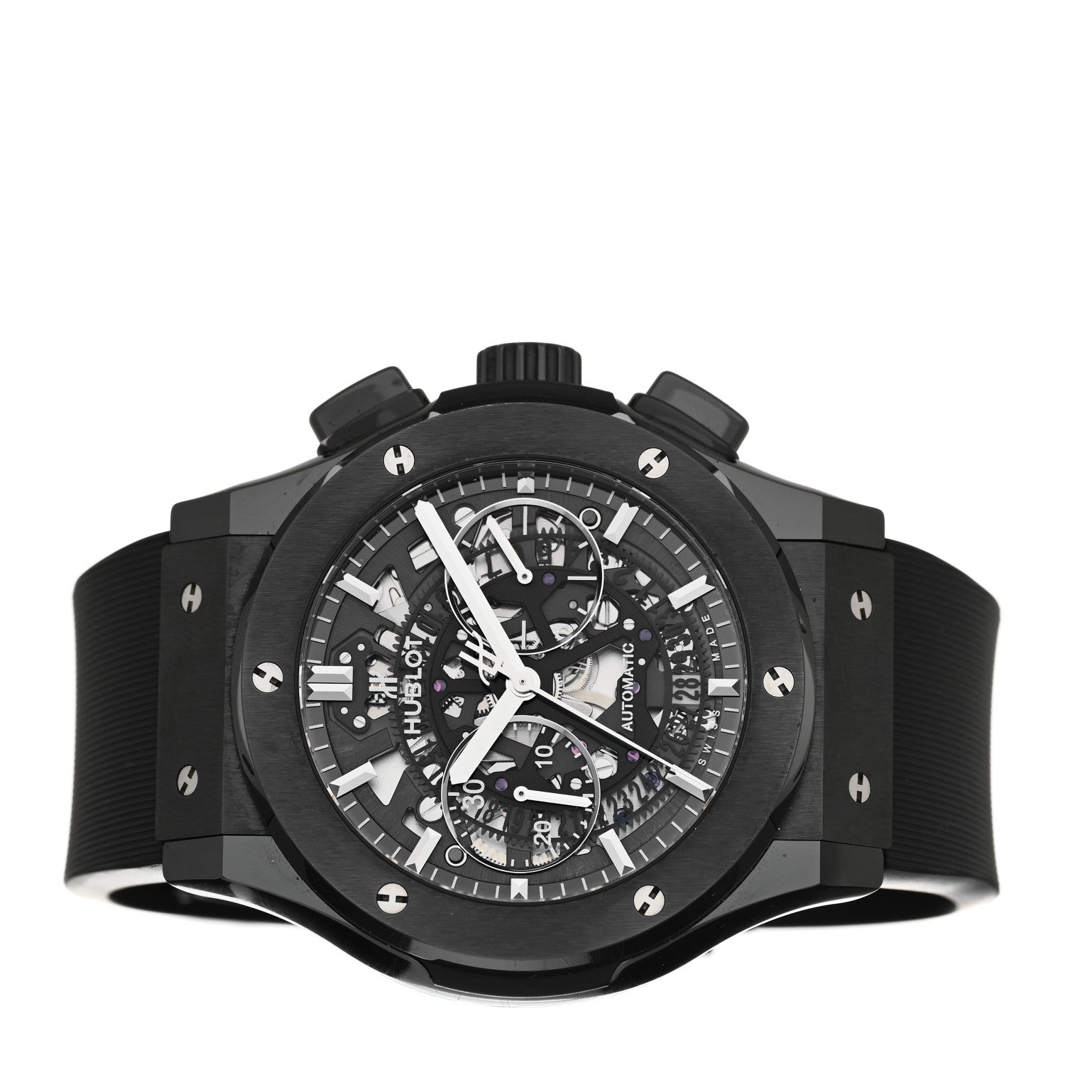 Hublot Ceramic Rubber 45mm Classic Fusion Aerofusion Chronograph Automatic Watch Black 525.CM.0170.RX 2 of 5