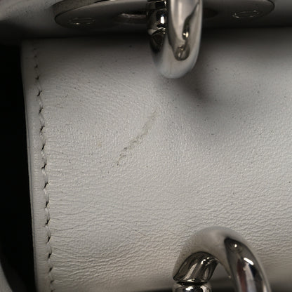 Christian Dior Lizard Satin Beaded Floral Embroidered Mini Lady Dior White Green Multicolor 12 of 12