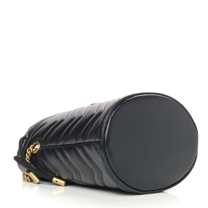 Gucci Calfskin Matelasse Mini GG Marmont 2.0 Bucket Bag Black 3 of 4