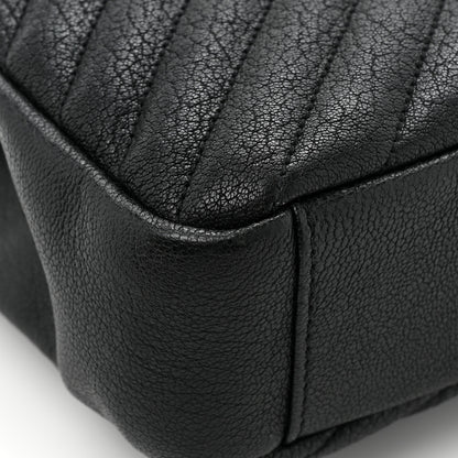 Saint Laurent Sheepskin Matelasse Chevron Monogram Medium College Bag Black 14 of 15