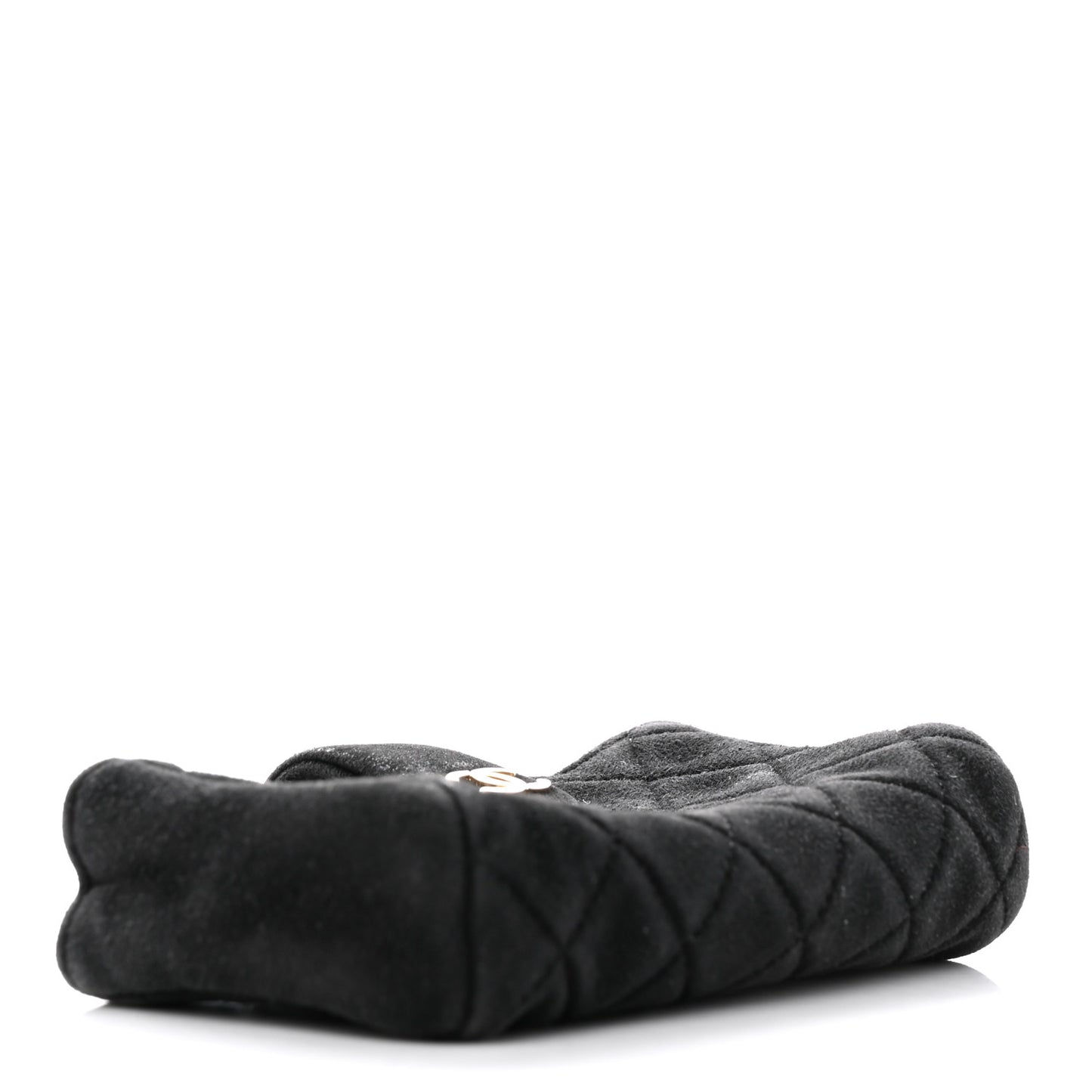 Suede Quilted Mini Phone Holder Clutch Black