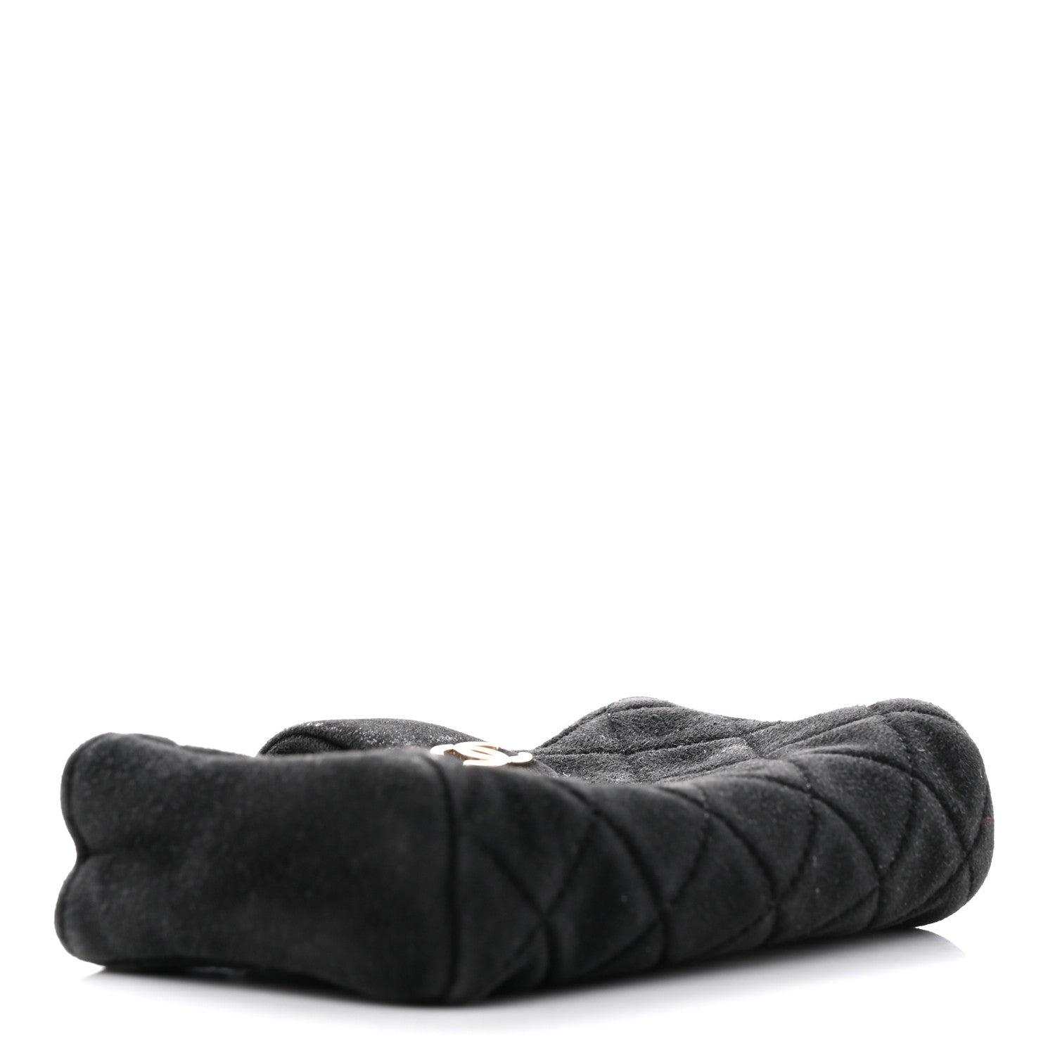 Chanel Suede Quilted Mini Phone Holder Clutch Black 4 of 15