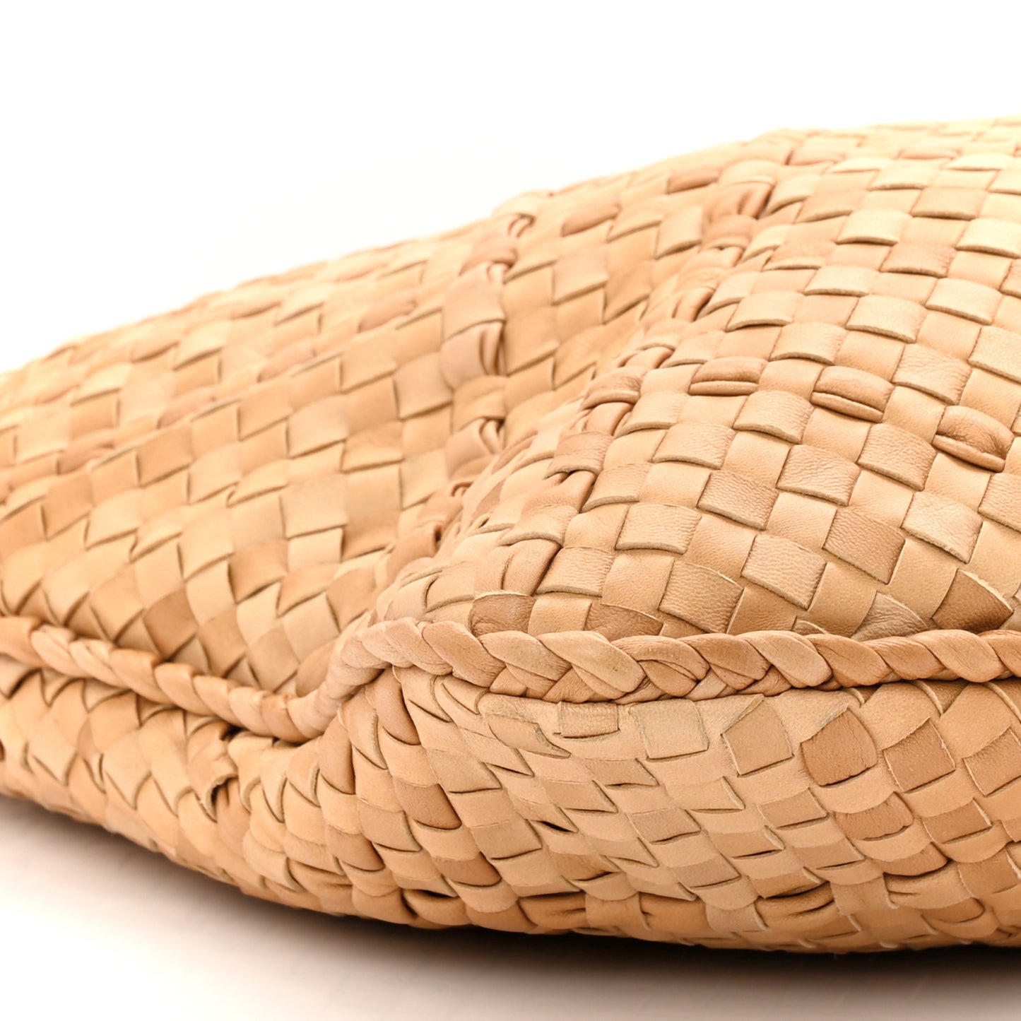 Nappa Intrecciato Maxi Nuvolato Veneta Hobo Paille