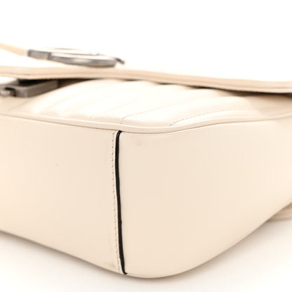 Gucci Calfskin Matelasse Aria Small GG Marmont Shoulder Bag Mystic White 10 of 11