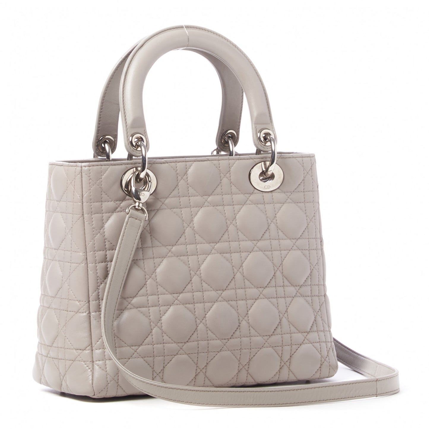 Lambskin Cannage Medium Lady Dior Grey