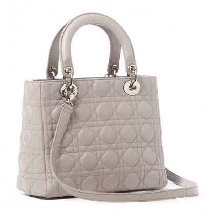 Christian Dior Lambskin Cannage Medium Lady Dior Grey 2 of 8