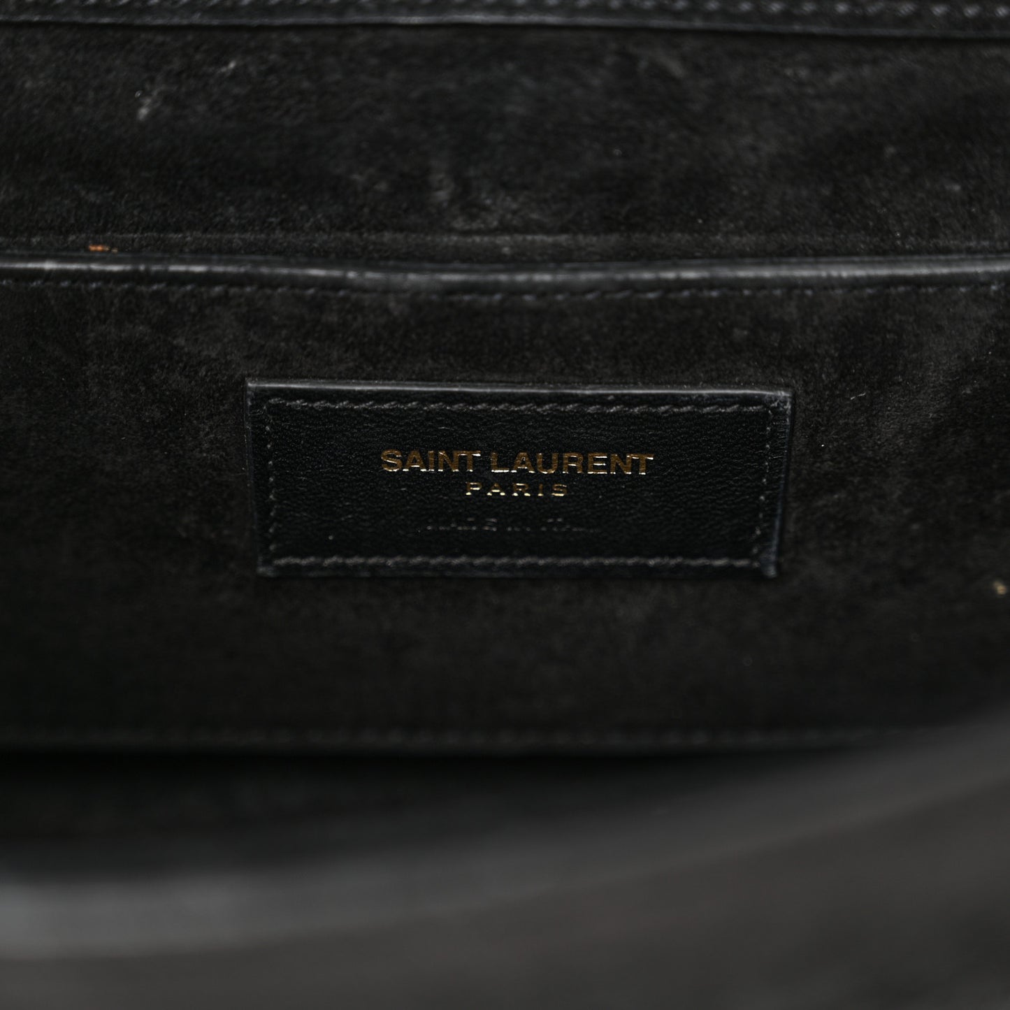 Suede Fringe Small Monogram Satchel Black
