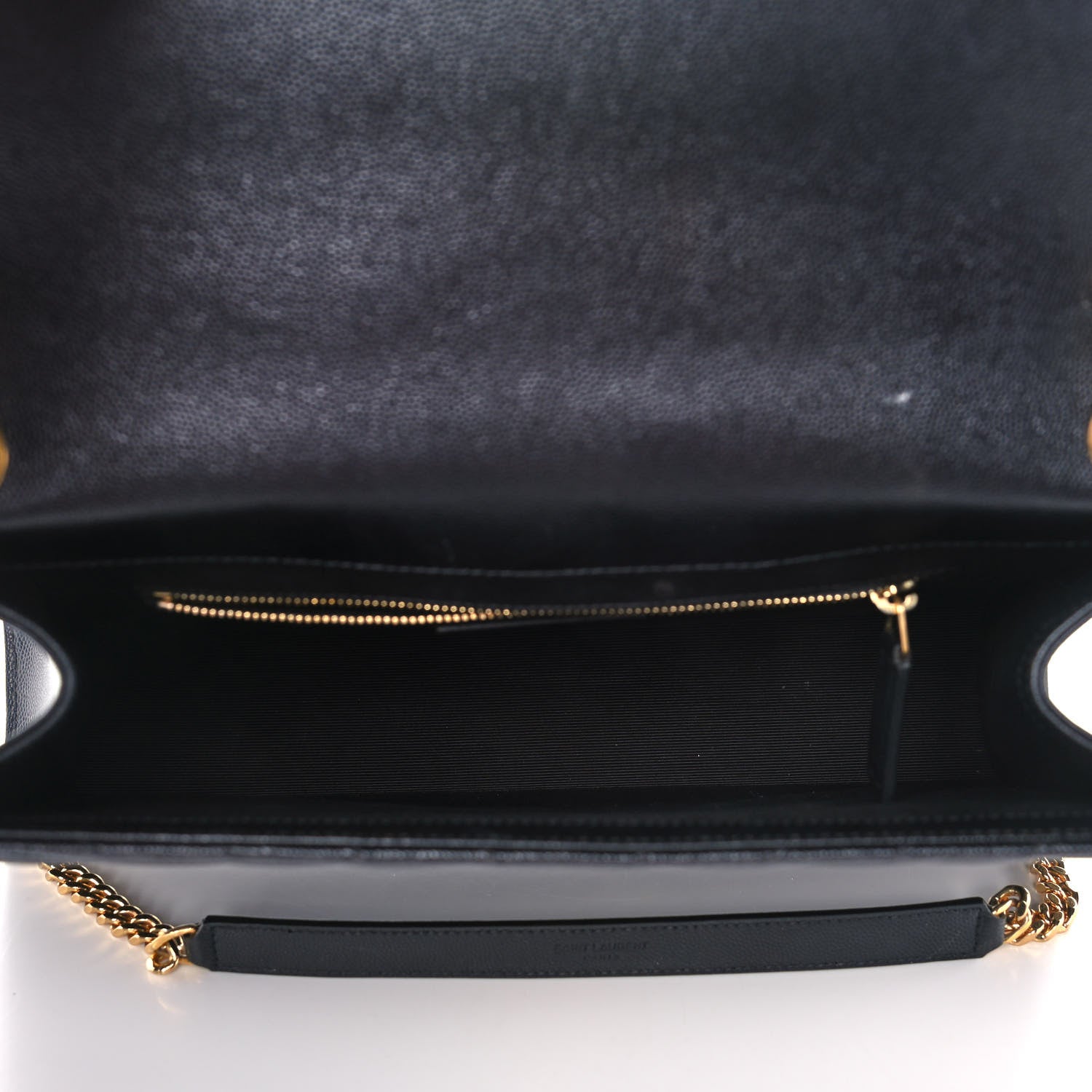 Saint Laurent Grain De Poudre Matelasse Chevron Large Monogram Satchel Black 5 of 13