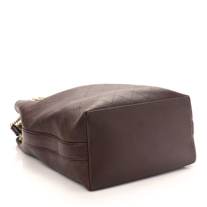 Chanel Calfskin Quilted Small On My Shoulder Drawstring Bag Brown 4 of 9