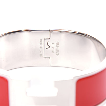 Hermes Enamel Wide Clic Clac H Bracelet PM Rouge Bandana 4 of 4