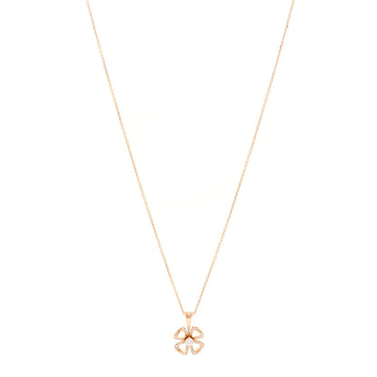 Bulgari 18K Rose Gold Diamond Fiorever Pave Pendant Necklace 1 of 5