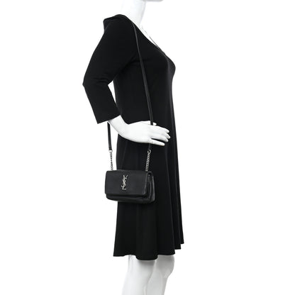 Saint Laurent Grain De Poudre Monogram Toy West Hollywood Fold-Over Bag Black 2 of 9