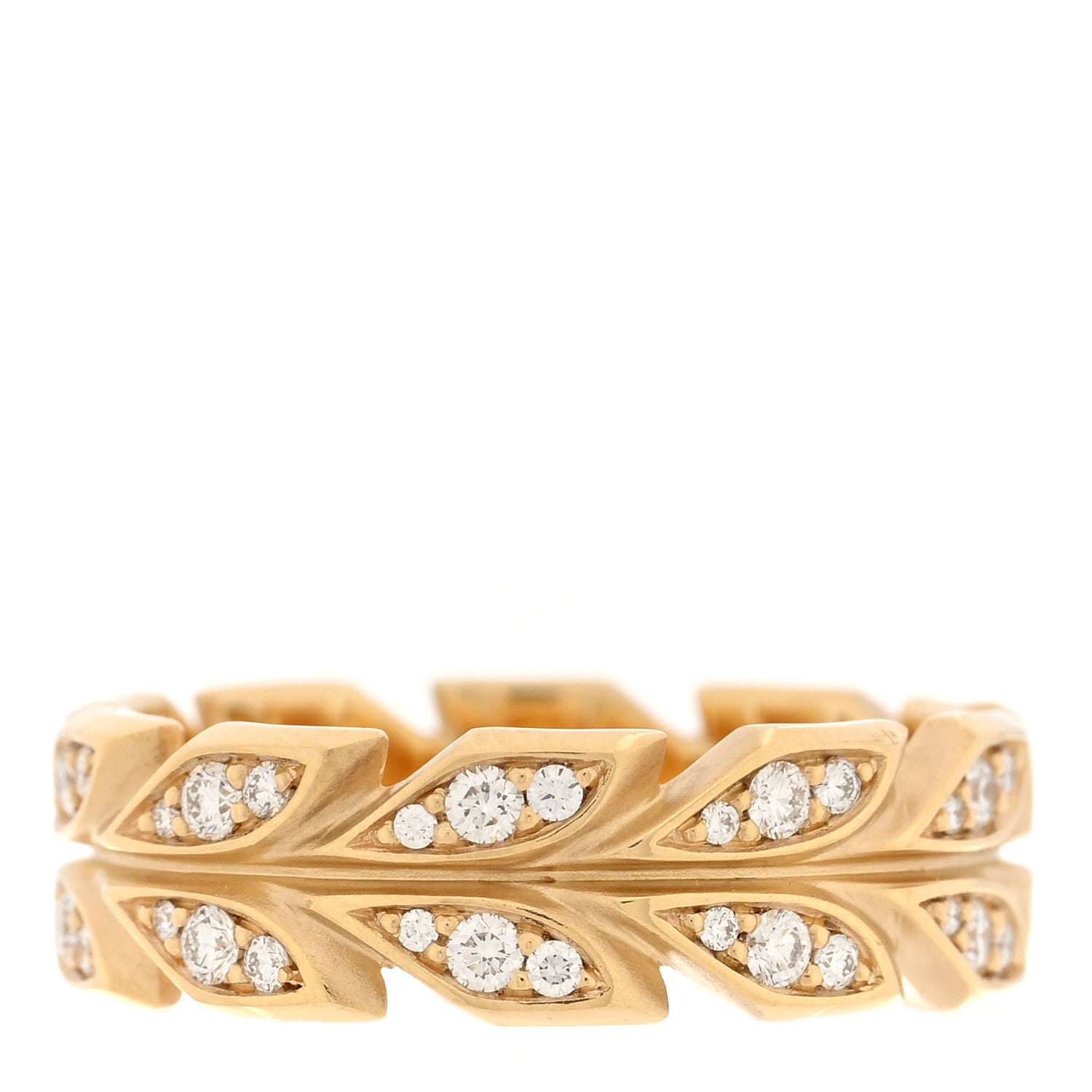 Tiffany 18K Yellow Gold Diamond Victoria Vine Band Ring 53 6.5 1 of 6