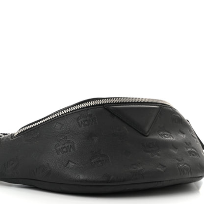 MCM Calfskin Ottomar Monogram Fursten Belt Bag Black 8 of 9