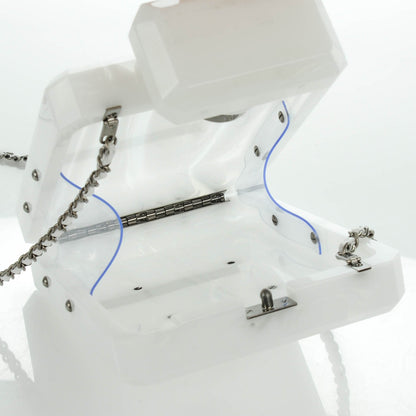 Chanel Marbled Plexiglass Buonasera Perfume Bottle Clutch White 5 of 7