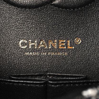 Chanel Tweed Quilted Medium Double Flap Black Ecru White 6 of 11