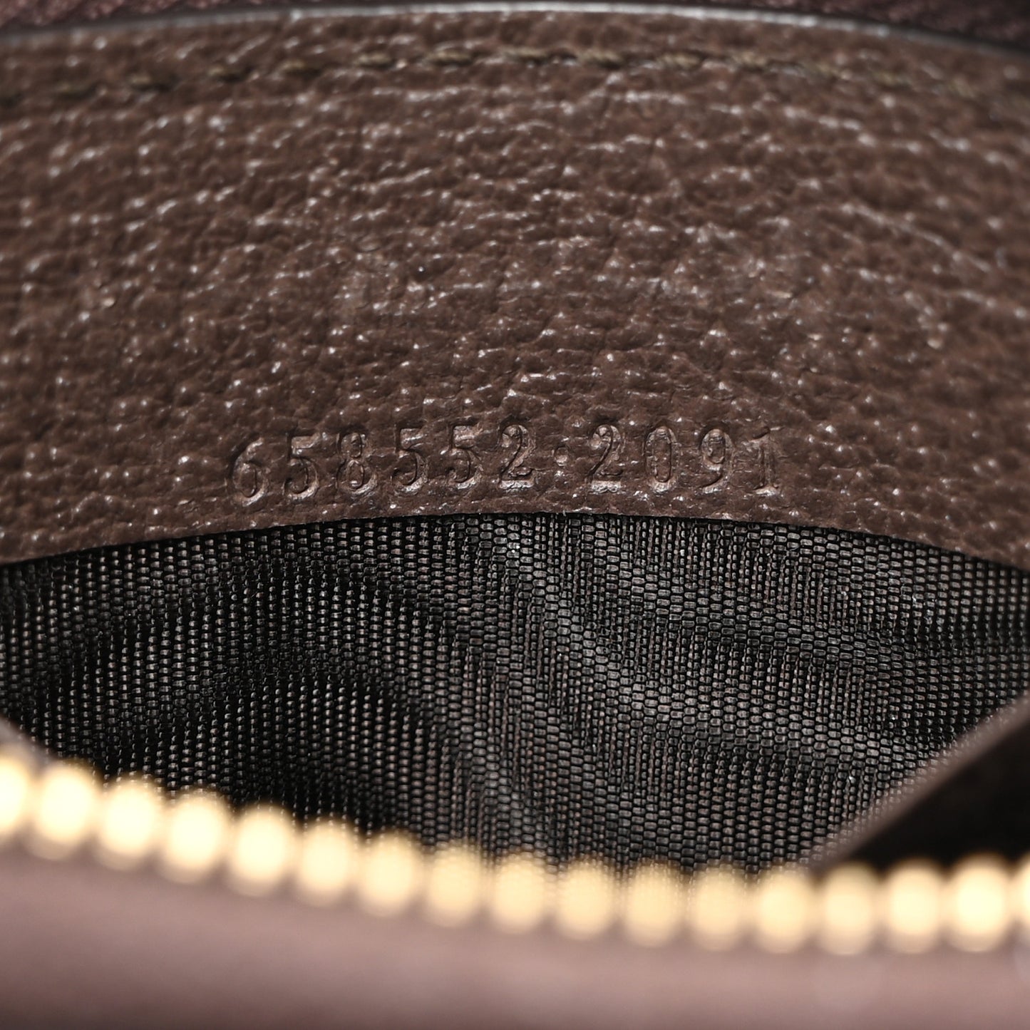 GG Supreme Monogram Textured Dollar Calfskin Web Ophidia Zip Around Card Case Wallet Beige Ebony New Acero