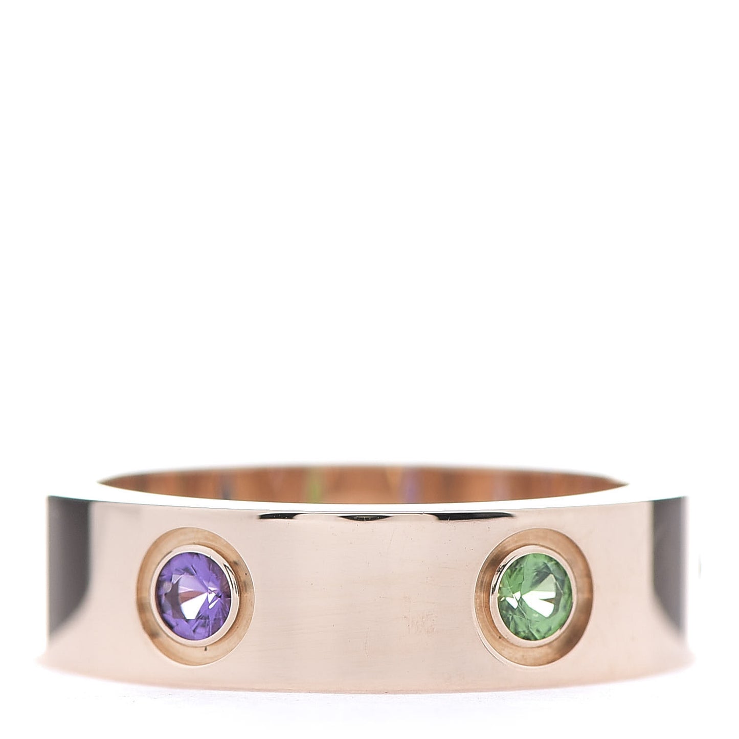 18K Pink Gold Sapphire Garnet Amethyst 5.5mm LOVE Ring 53 6.5