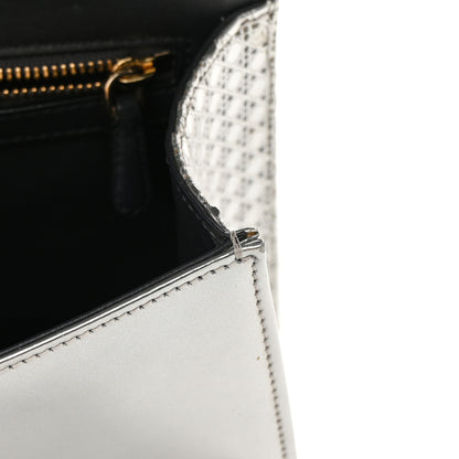 Christian Dior Metallic Patent Micro-Cannage Small Diorama Flap Bag Silver 12 of 21