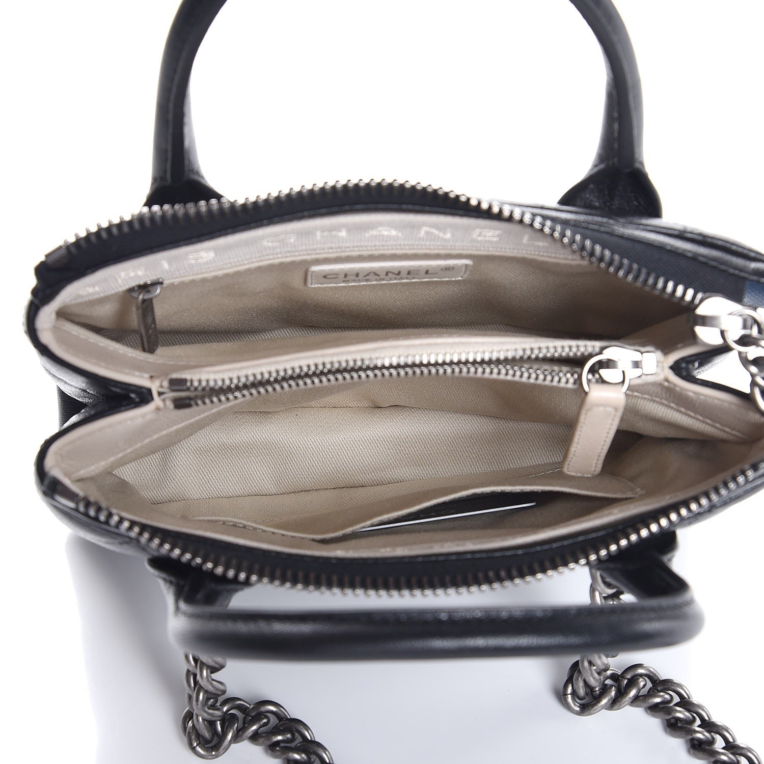 Chanel Shiny Sheepskin Quilted Small Shopping Tote Black 7 of 7