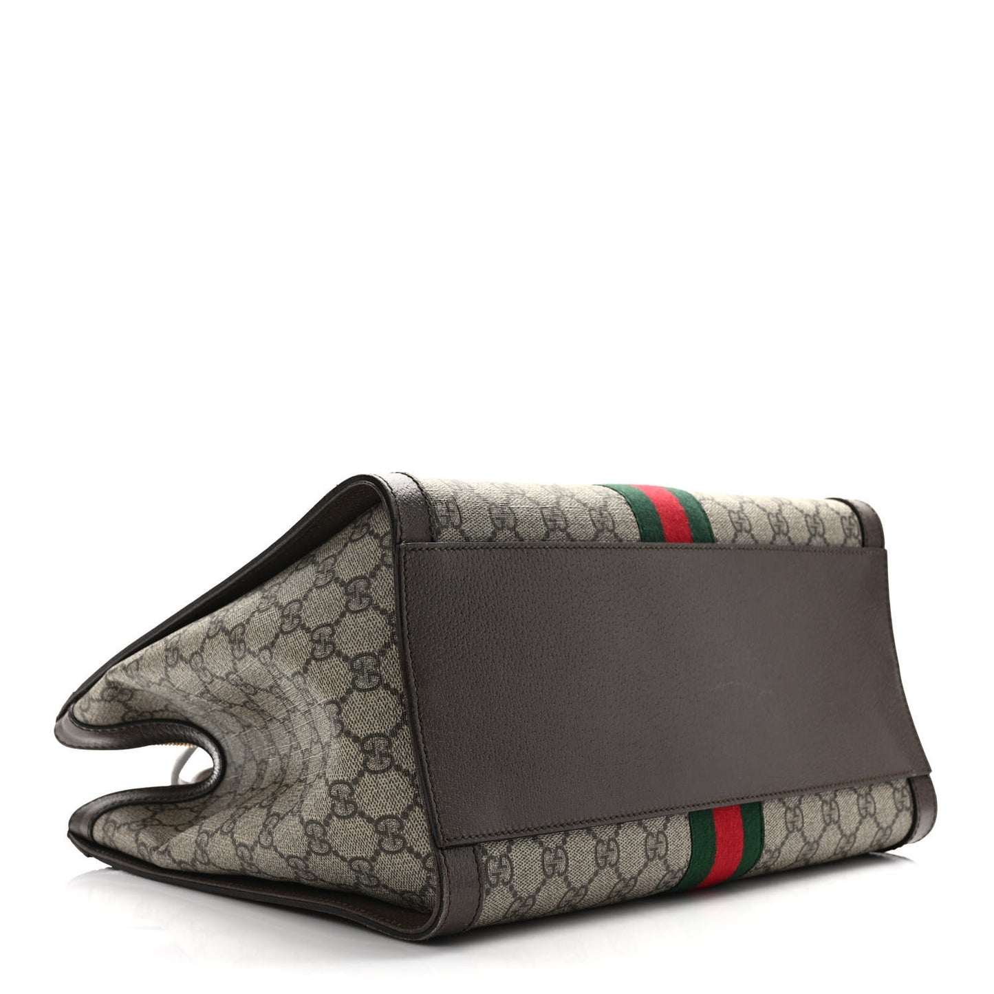 GG Supreme Monogram Web Medium Ophidia Tote Bag Brown