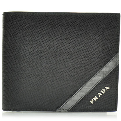 Prada Saffiano Bi-Fold Wallet Black 1 of 7