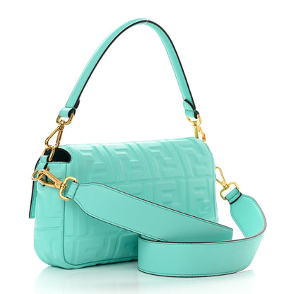Fendi Nappa FF 1974 Embossed Baguette Spring Turquoise 3 of 11