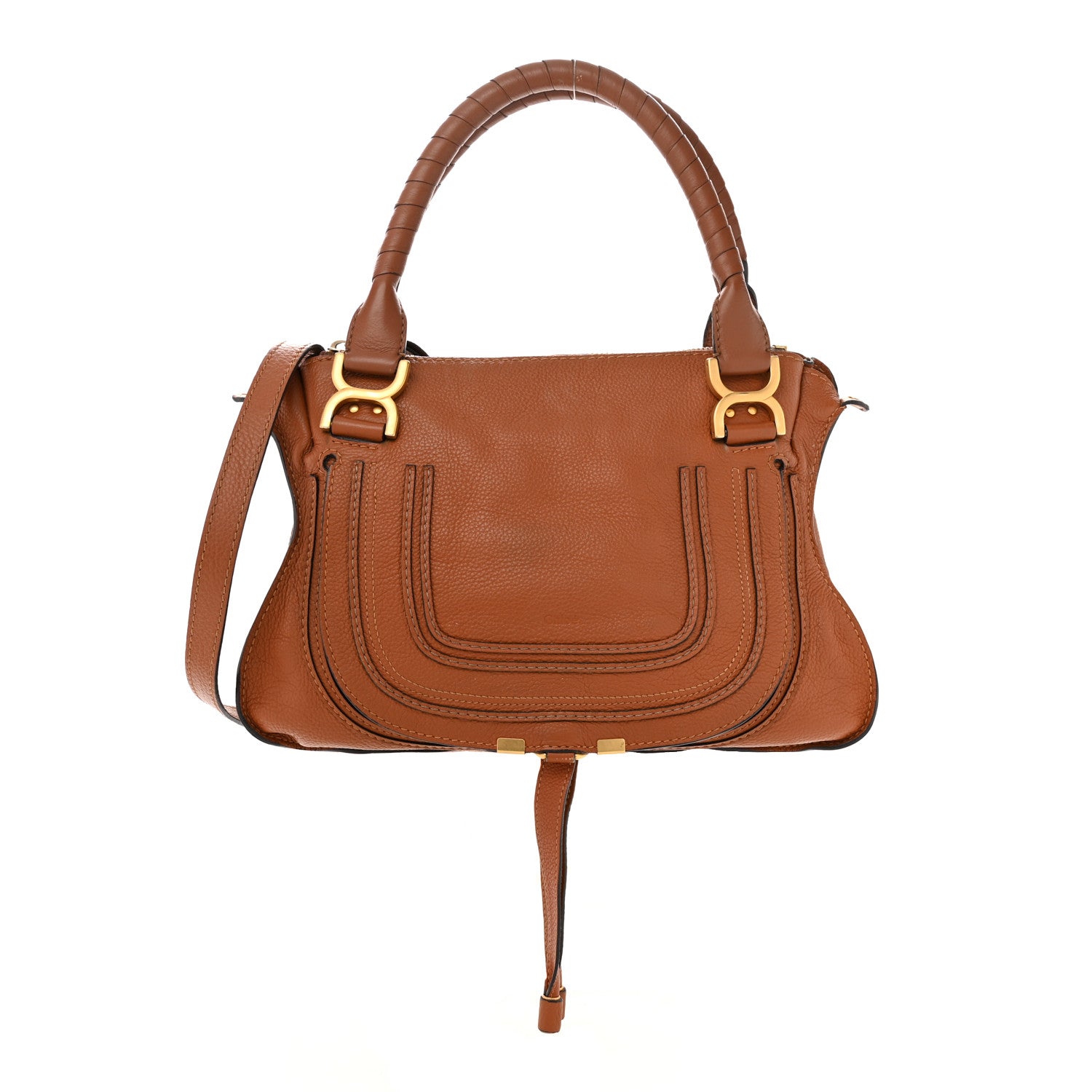 Chloe Calfskin Medium Marcie Satchel Tan 1 of 12