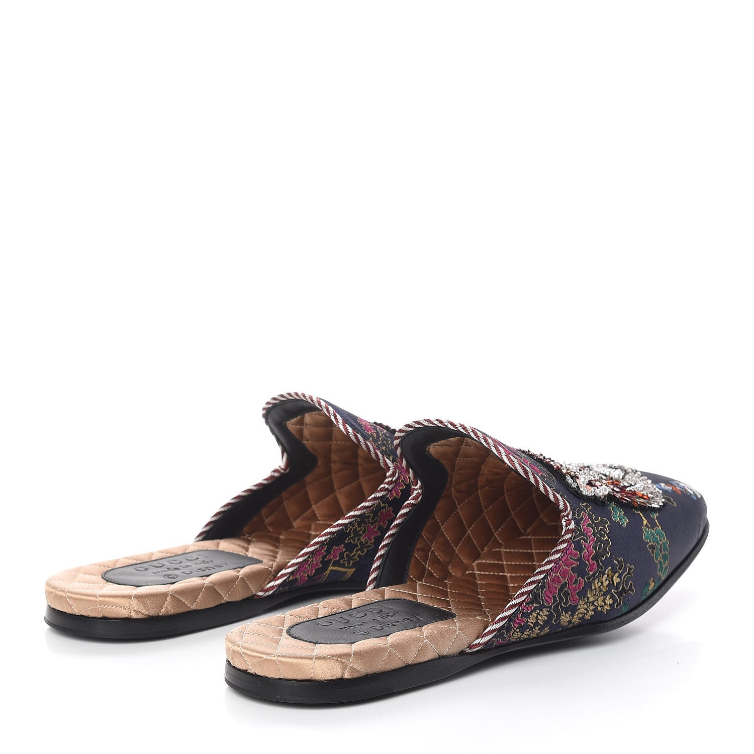 Gucci X DISNEY Jacquard Japanese Donald Duck Embellished Mens Slippers 9 Tide Multicolor Bordeaux 4 of 9