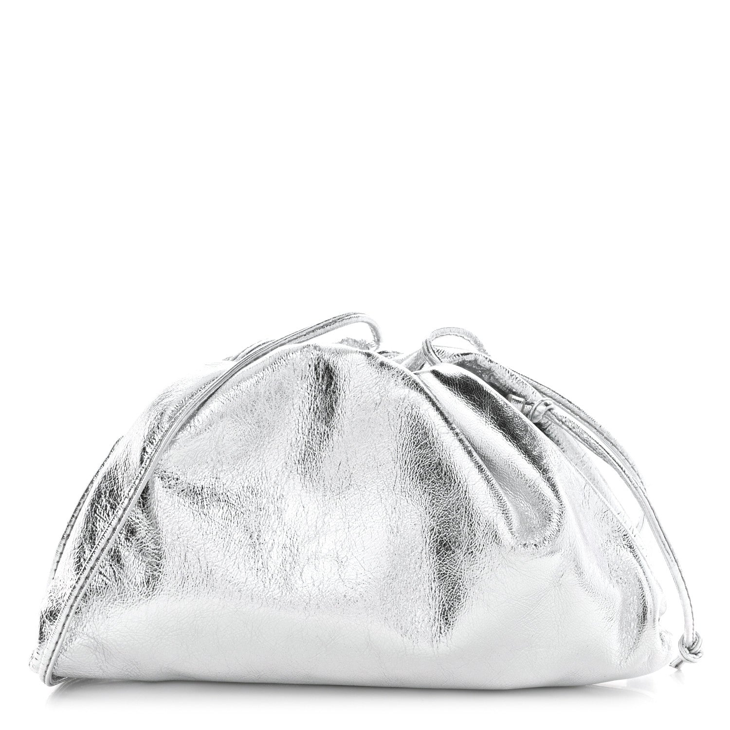 Bottega Veneta Metallic Calfskin The Mini Pouch Silver 1 of 10
