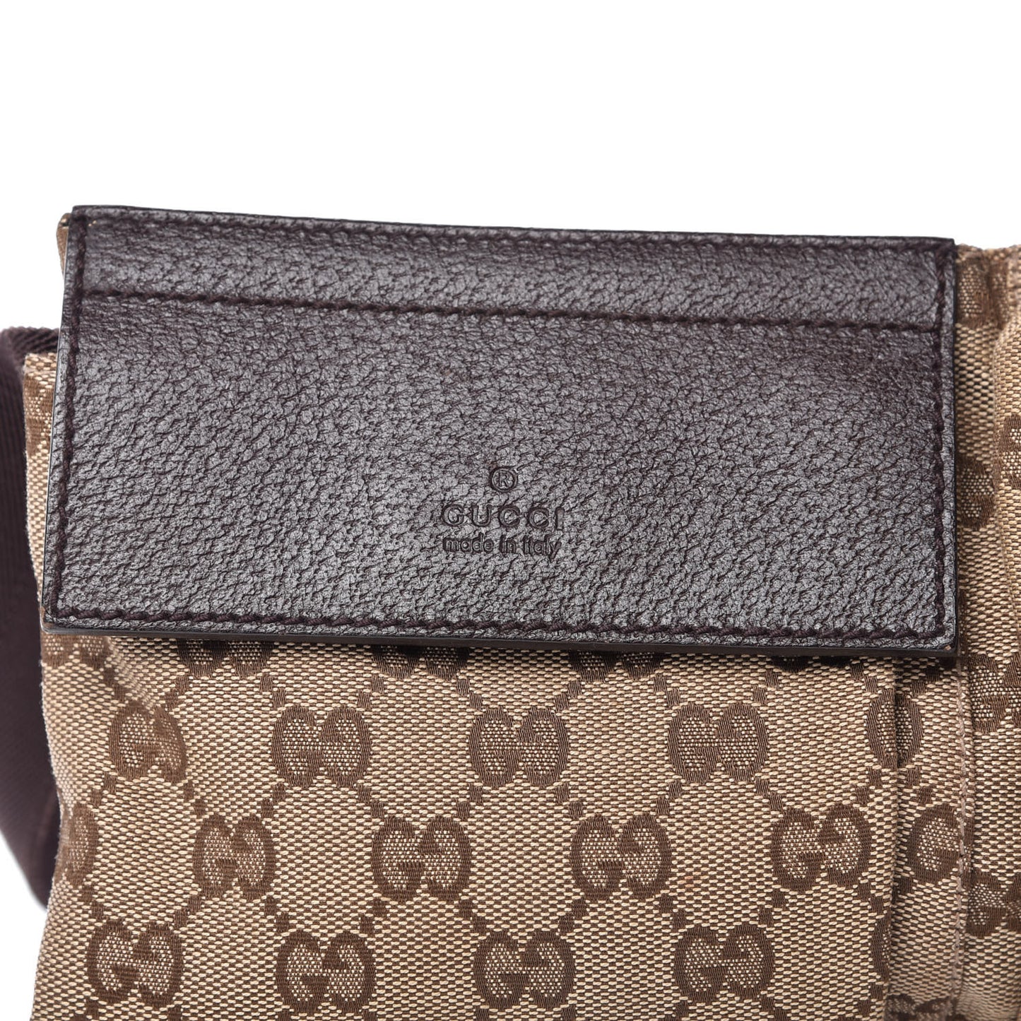 GG Monogram Double Pocket Belt Bag Dark Brown