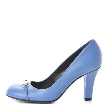 Gucci Calfskin Logo Plate Pumps 36 Sky Blue 1 of 7