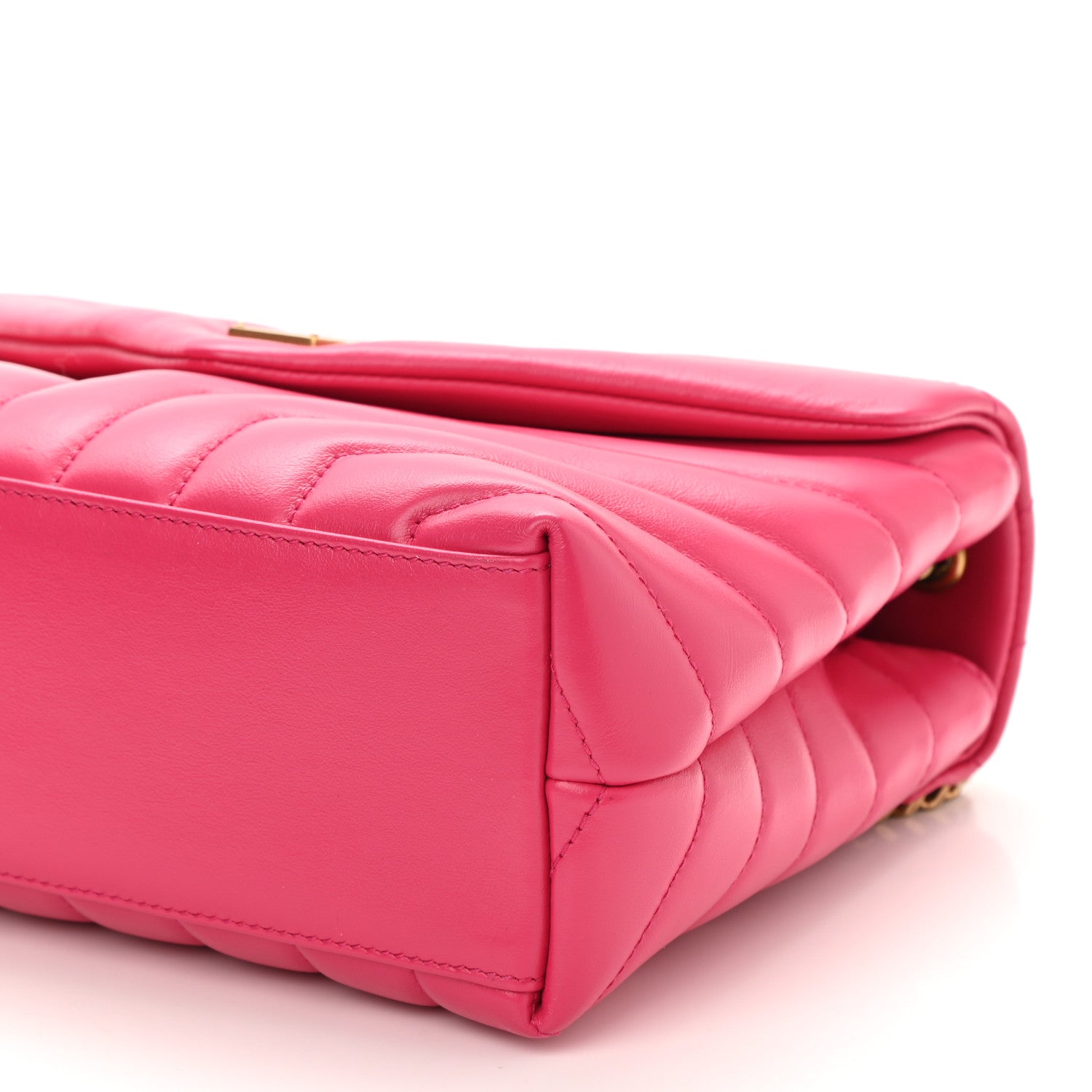 Saint Laurent Calfskin Y Quilted Monogram Small Loulou Chain Satchel Fresh Fuchsia 11 of 11