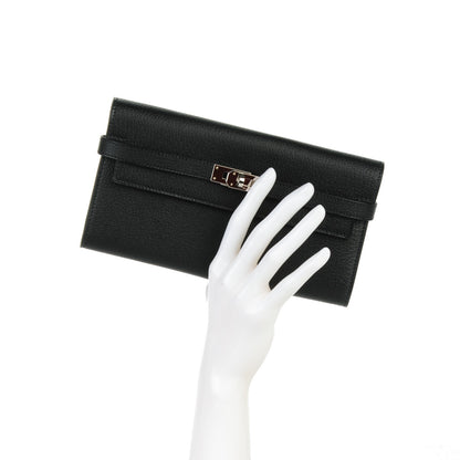 Hermes Chevre Mysore Kelly Longue Wallet Black 2 of 8