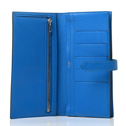Hermes Chevre Mysore Bearn Gusset Wallet Bleu Hydra 3 of 3