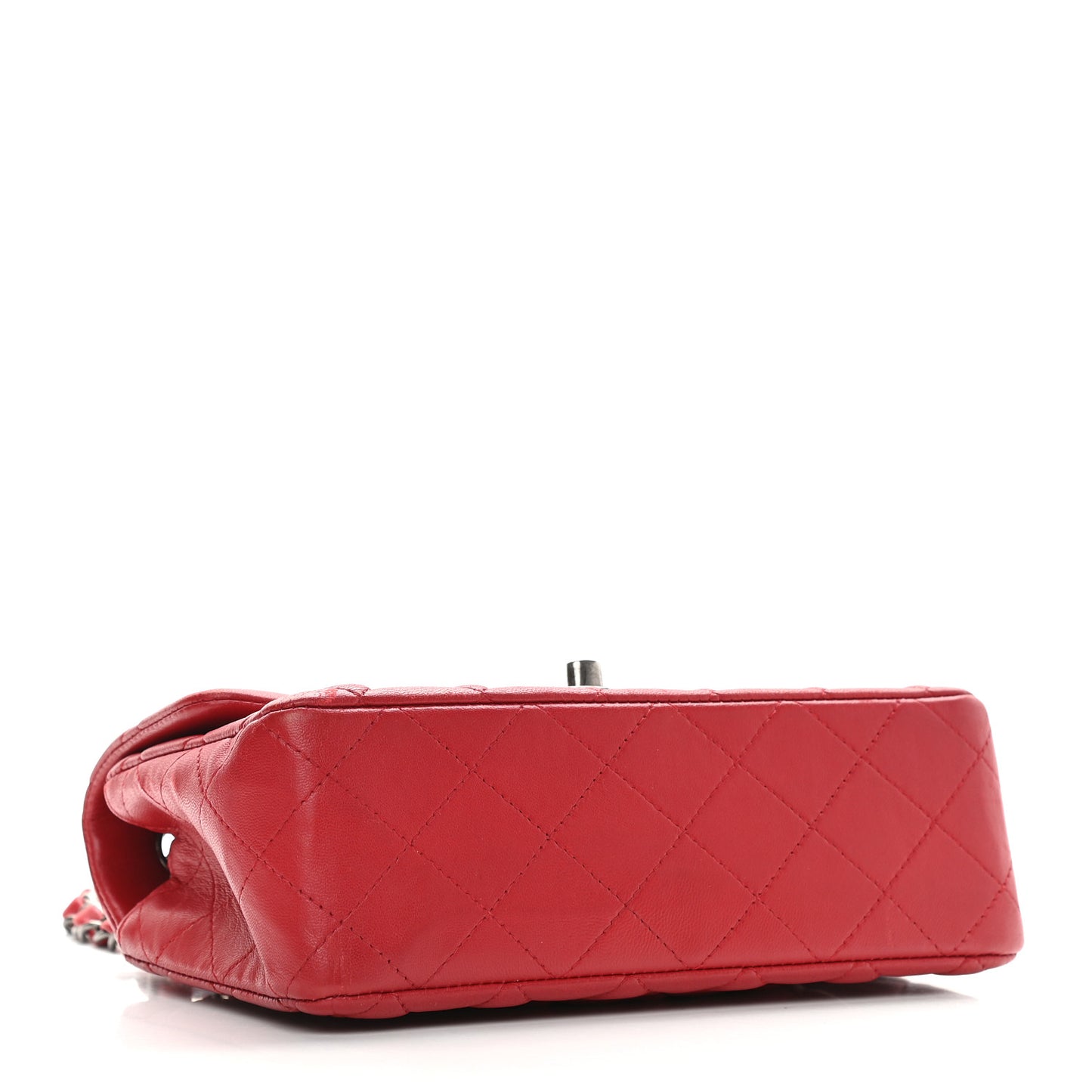 Lambskin Quilted Mini Rectangular Flap Red