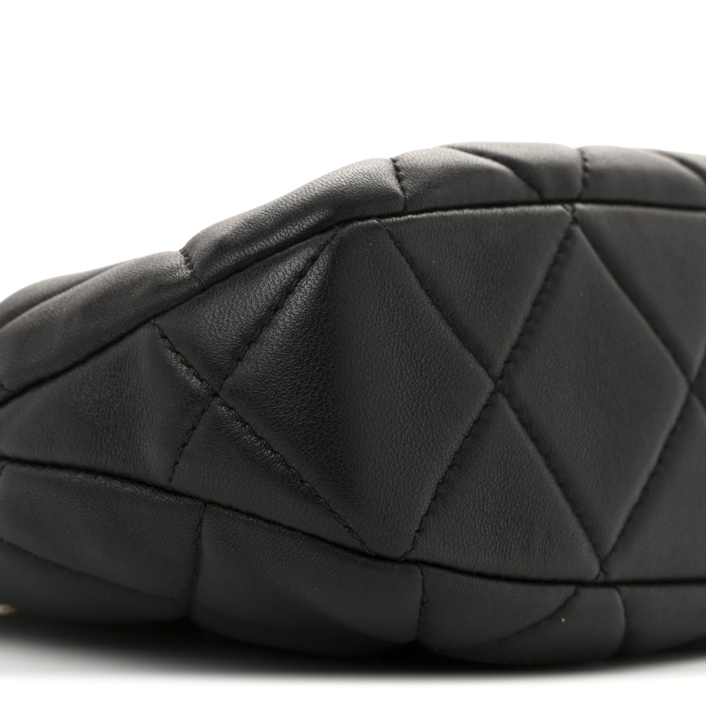 Lambskin Quilted CC Chain Hobo Black